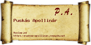 Puskás Apollinár névjegykártya